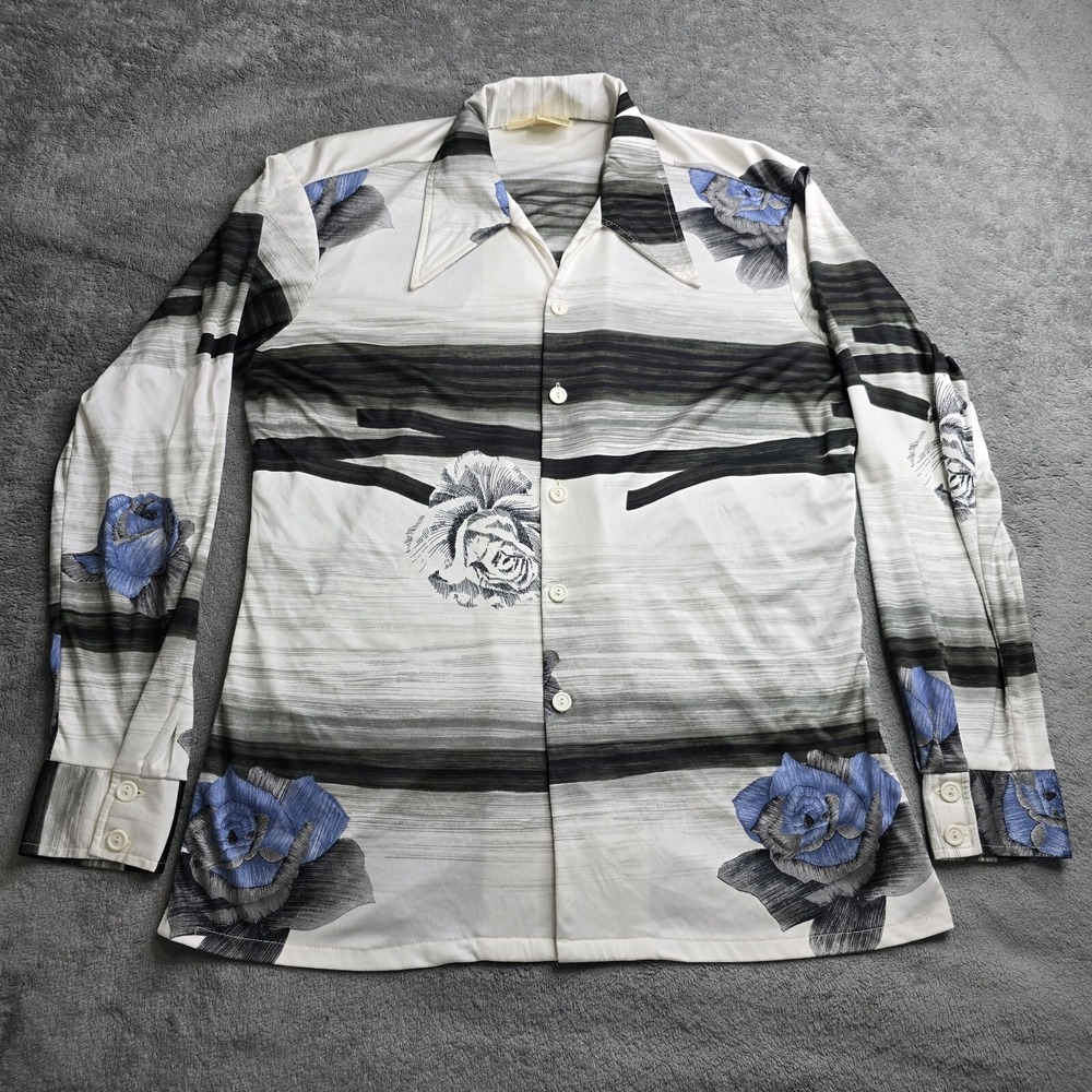 Paul Howard California Vintage Disco L/S Shirt Mens Large Floral Button Up